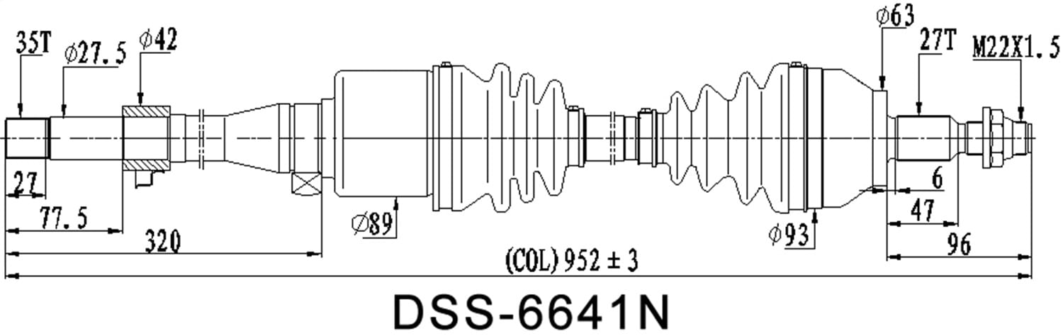 CV Axle Shaft 6641N