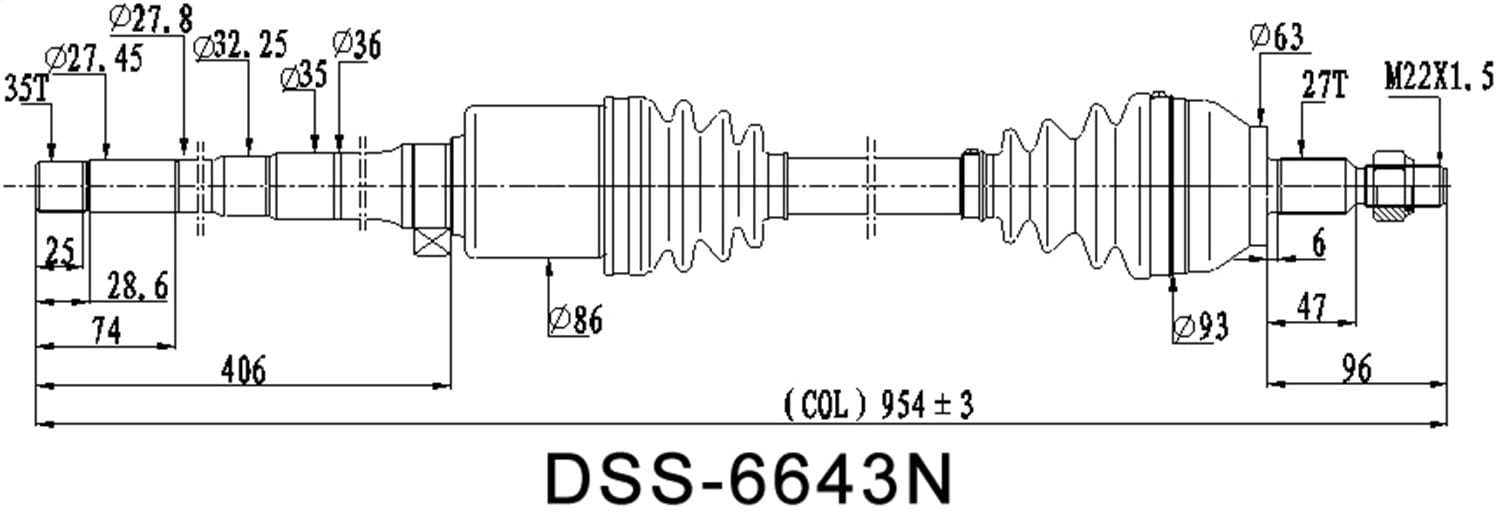 CV Axle Shaft 6643N
