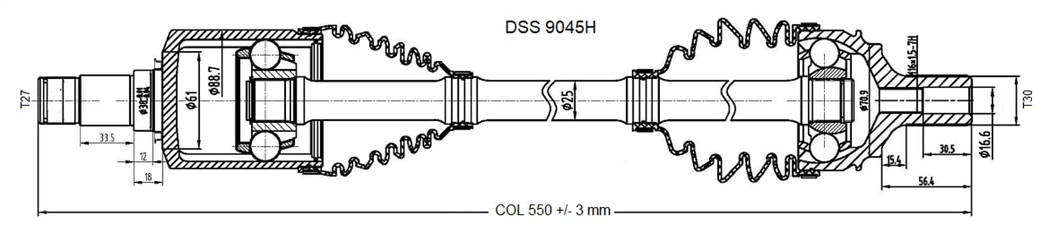 OE-Style High-End CV Axle Shaft 9045H