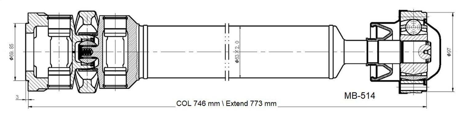 Drive Shaft Assembly MB-514